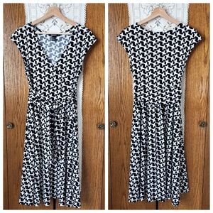 DKNY Faux Wrap Dress with Tie Front